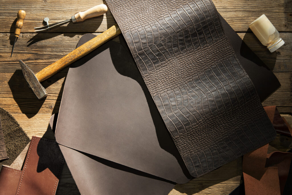 Brown Leather Tote Bag with Zipper