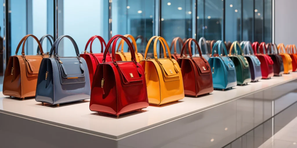 coloured leather bags