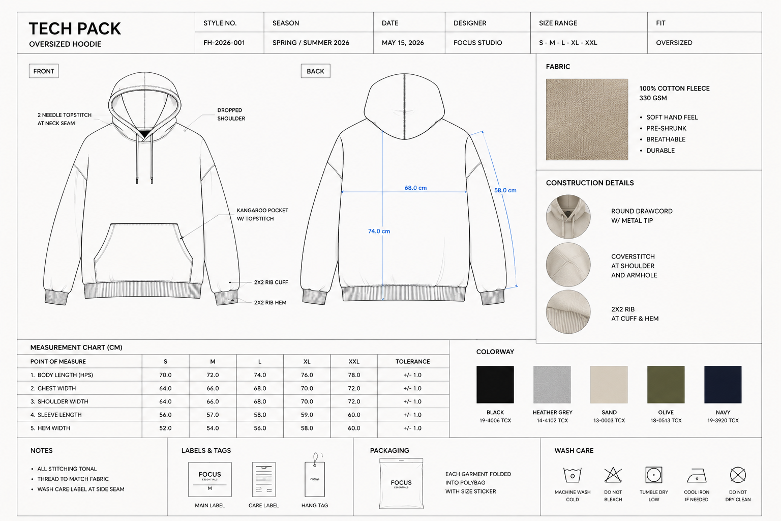 tech pack clothing manufacturing