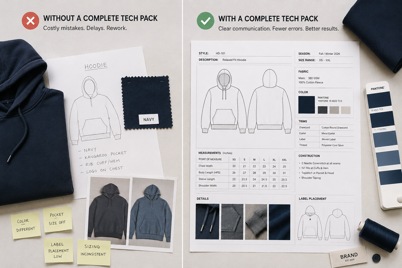 tech pack clothing