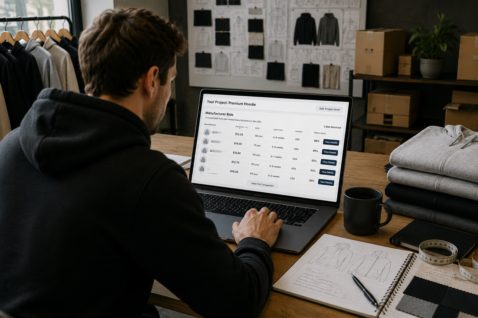 find hoodie manufacturers on Maker's Row