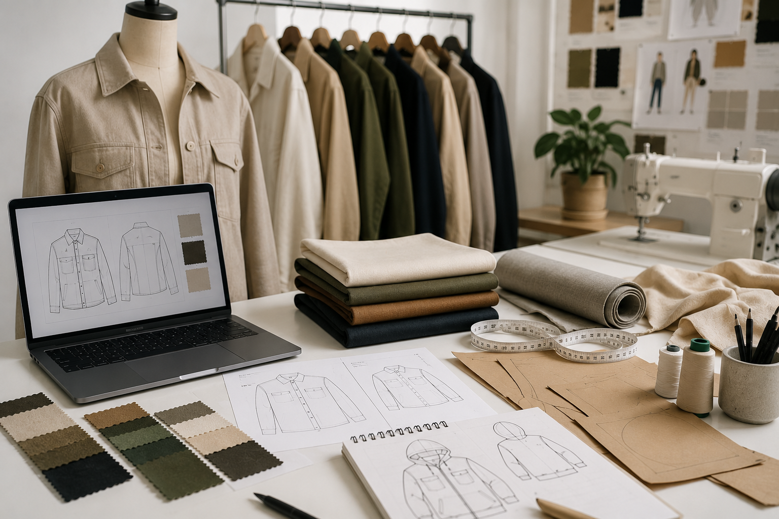 fabric and trim selection for clothing brand designs