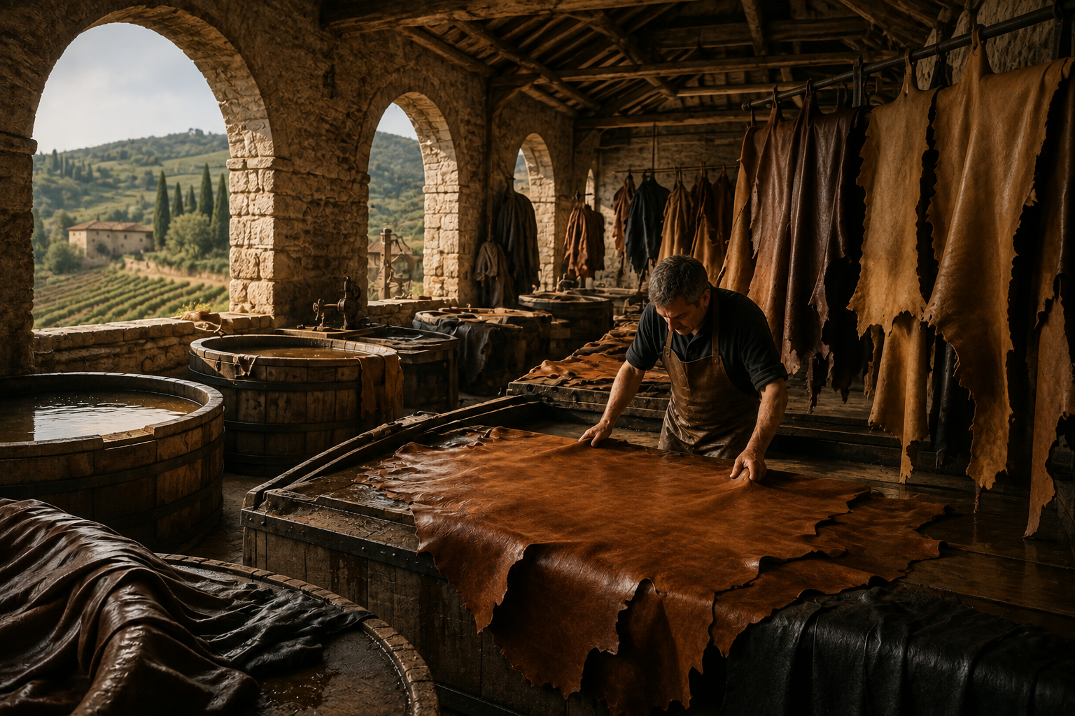 italian fashion manufacturers leather tannery