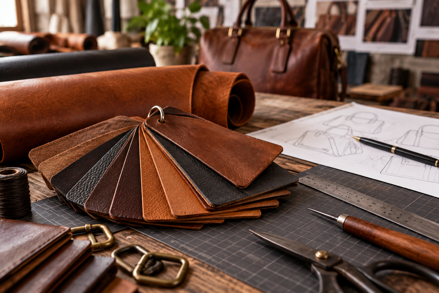 custom leather manufacturer sample materials