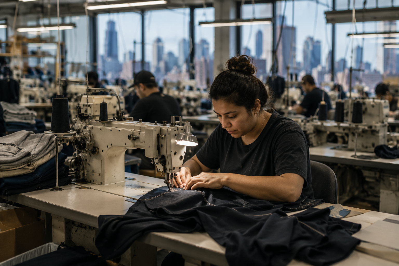 Chicago clothing manufacturer cutting room