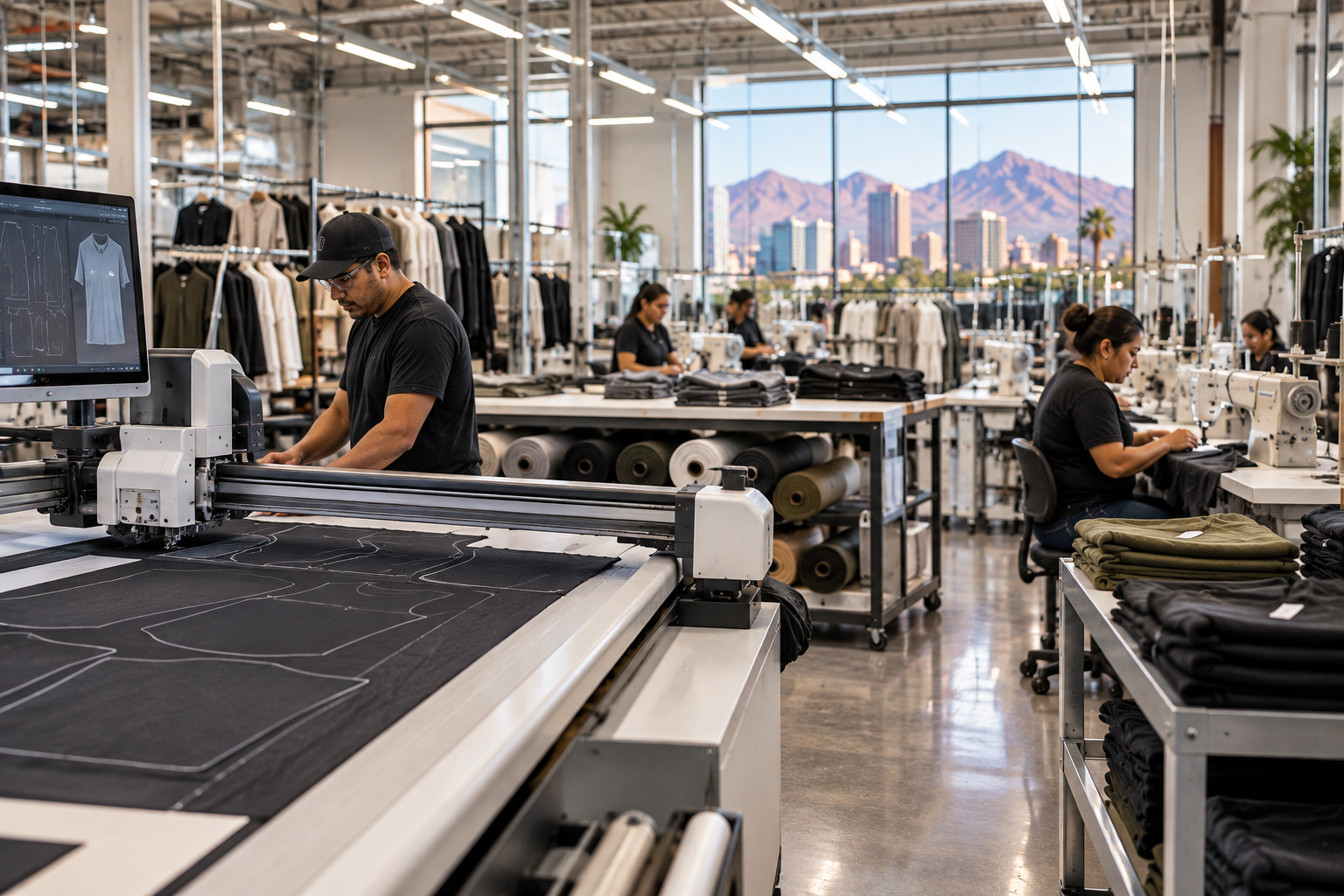 Phoenix Arizona clothing manufacturer factory floor