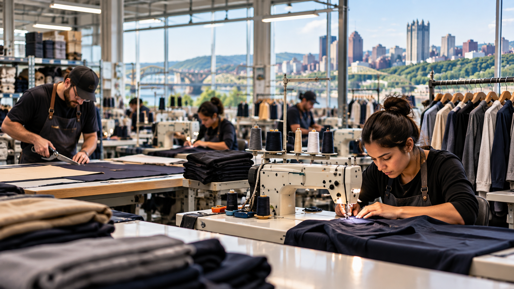 clothing manufacturers Pennsylvania cutting floor