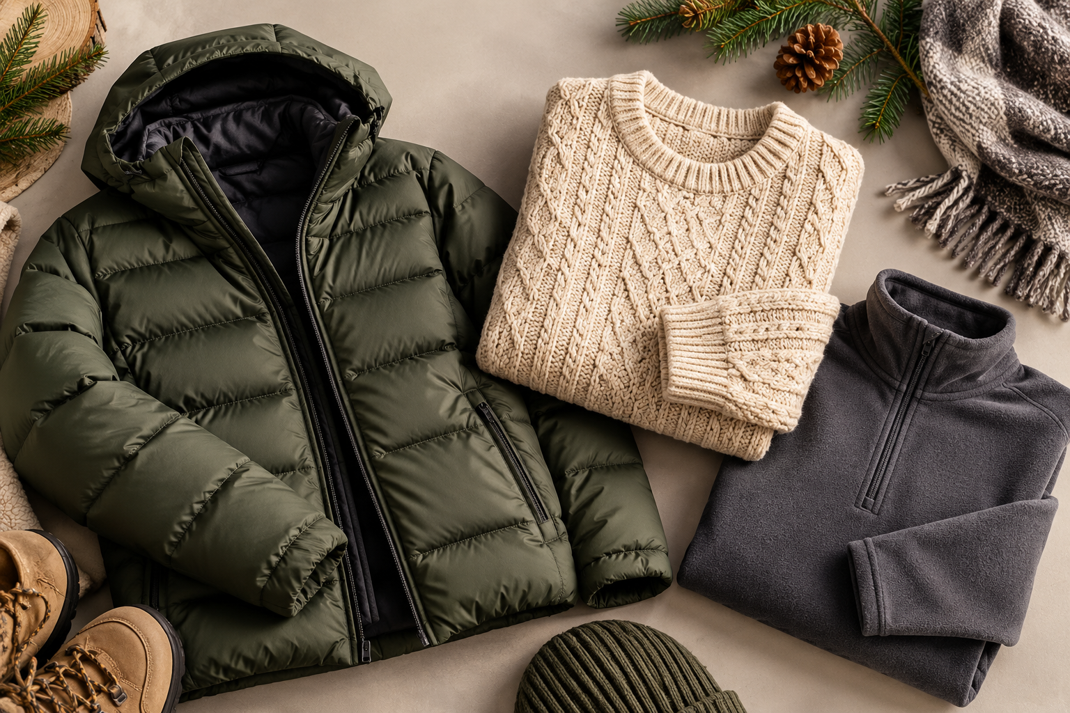 winter product types for a new clothing brand