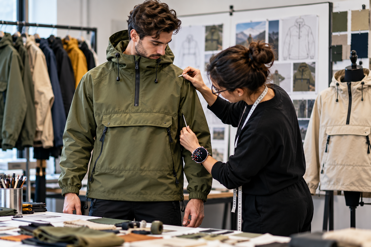 defining an anorak style before contacting a factory