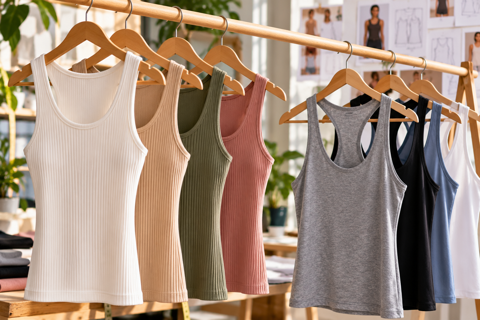 ribbed and racerback tank top styles for clothing brands